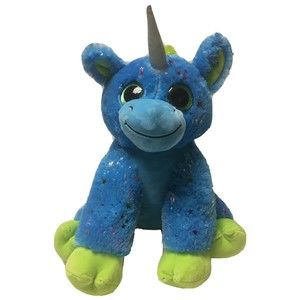 Peek A Boo Blue Stars Unicorn 15" Plush Big Glitter Eyes Sparkles Soft Large